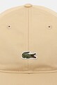 Lacoste czapka z daszkiem bawełniana RK0491 beżowy SS26