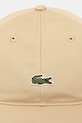 Lacoste czapka z daszkiem bawełniana RK0491 beżowy SS26