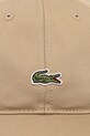 Pamučna kapa sa šiltom Lacoste bež RK0491