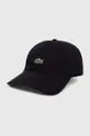 černá Bavlněná baseballová čepice Lacoste Unisex