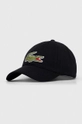 black Lacoste cotton baseball cap Unisex