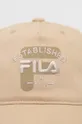 Βαμβακερό καπέλο του μπέιζμπολ Fila μπεζ