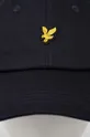 Βαμβακερό καπέλο του μπέιζμπολ Lyle & Scott σκούρο μπλε