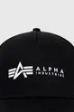 Βαμβακερό καπέλο Alpha Industries μαύρο