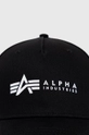 Bavlněná čepice Alpha Industries černá