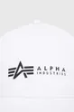 Bavlněná čepice Alpha Industries bílá