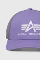 Alpha Industries czapka z daszkiem fioletowy