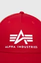 Bombažna kapa Alpha Industries rdeča