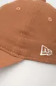 New Era czapka z daszkiem lniana brązowy