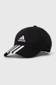 czarny adidas Performance czapka z daszkiem bawełniana Unisex