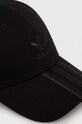 Бавовняна бейсболка adidas Originals II0702 чорний SS24