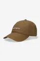 brązowy Carhartt WIP czapka z daszkiem bawełniana Canvas Script Unisex