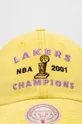 Bombažna bejzbolska kapa Mitchell&Ness Los Angeles Lakers rumena