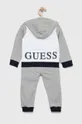 Παιδική βαμβακερή αθλητική φόρμα Guess γκρί