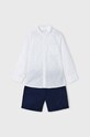 Băieți Mayoral set de bumbac pentru copii 3242.5E.MINI bleumarin