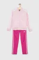 ružová Detská tepláková súprava adidas G 3S Dievčenský