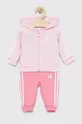 ροζ Παιδική φόρμα adidas I 3S FZ FL JOG Για κορίτσια