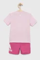 Дитячий бавовняний комплект adidas LK BL CO T рожевий