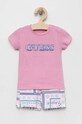 Guess komplet niemowlęcy aplikacja różowy A3GG07.K6YW3.PPYX