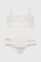 Fete Jamiks set de bumbac pentru copii MIKI.Top.bloom.JLF016.G alb