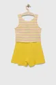 Detská bavlnená súprava United Colors of Benetton žltá