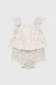 biela Detské bavlnené šaty GAP Dievčenský