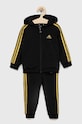 Adidas trening copii I 3S SHINY tricotaj negru HR5874