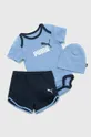 блакитний Дитячий бавовняний комплект Puma Minicats Beanie Newborn Set Дитячий