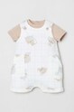 OVS komplet bawełniany niemowlęcy nadruk fioletowy 1760653.Newborn