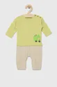 zielony United Colors of Benetton komplet bawełniany niemowlęcy Dziecięcy