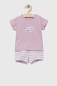 Otroški bombažni komplet United Colors of Benetton Našitek roza 3I6TA1032.W.SEASONAL