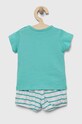 United Colors of Benetton komplet bawełniany niemowlęcy 3I6TA1032.W.SEASONAL turkusowy SS23