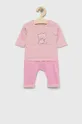 różowy United Colors of Benetton dres bawełniany niemowlęcy Dziecięcy