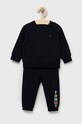 Trenirka za bebe Tommy Hilfiger pletivo mornarsko plava KN0KN01598.PPYX