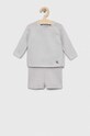 Calvin Klein Jeans komplet bawełniany niemowlęcy bawełna szary IN0IN00102.PPYX