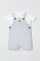 OVS komplet bawełniany niemowlęcy wzorzyste biały 1785102.Newborn