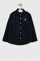 Детская хлопковая рубашка Tommy Hilfiger узор зелёный KB0KB08017.PPYX