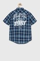 Guess koszula bawełniana dziecięca L3RH08.D4LQ2.PPYX niebieski SS23