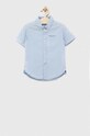 Pepe Jeans camasa de bumbac pentru copii Misterton scurt albastru PB302320