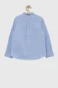 Детская хлопковая рубашка United Colors of Benetton голубой