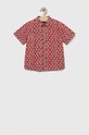 United Colors of Benetton camasa de bumbac pentru copii scurt rosu 5JFLGQ010.P.SEASONAL