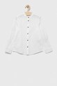 Παιδικό λινό πουκάμισο United Colors of Benetton μακρύ λευκό 5OK4CQ01F.G.SEASONAL