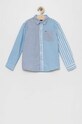 Dětská košile Tommy Hilfiger hladký modrá KB0KB08142.PPYX