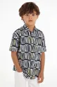 granatowy Tommy Hilfiger koszula dziecięca Chłopięcy