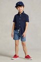 Παιδικό βαμβακερό πουκάμισο Polo Ralph Lauren 321902174001 σκούρο μπλε