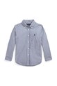 Детская хлопковая рубашка Polo Ralph Lauren длинный тёмно-синий 322862260002
