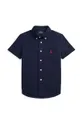 Детская хлопковая рубашка Polo Ralph Lauren тёмно-синий