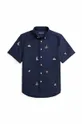 тёмно-синий Детская хлопковая рубашка Polo Ralph Lauren Для мальчиков