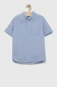 голубой Детская хлопковая рубашка GAP Для мальчиков