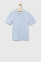Abercrombie & Fitch camasa din bumbac scurt albastru KI225.3055